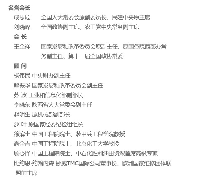 中国设备管理协会领导名单